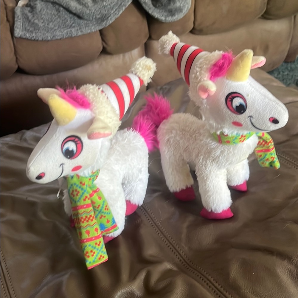 Plush Unicorn Toy with Pink Accents